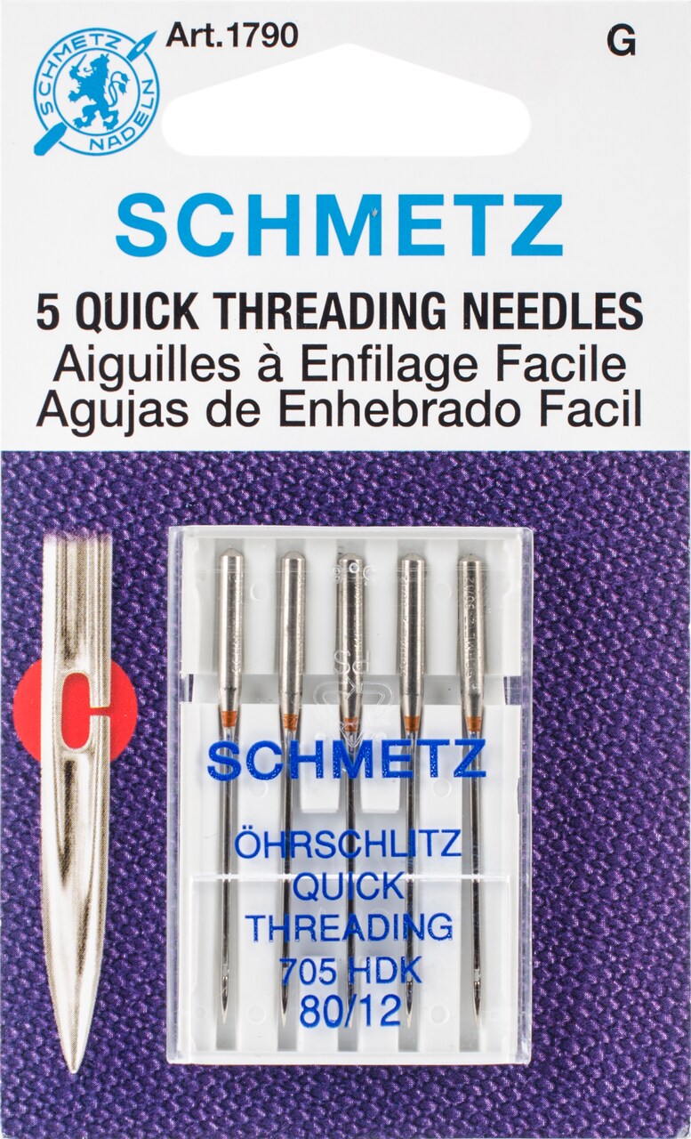 Schmetz Quick Self-Threading Machine Needles-Size 12/80 5/Pkg